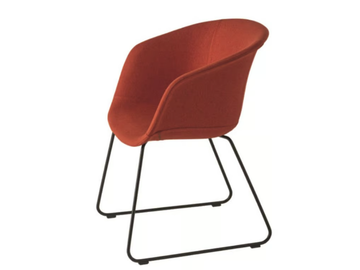 DUNK 1192M - Sled base fabric chair with armrests by Et al. - view 2